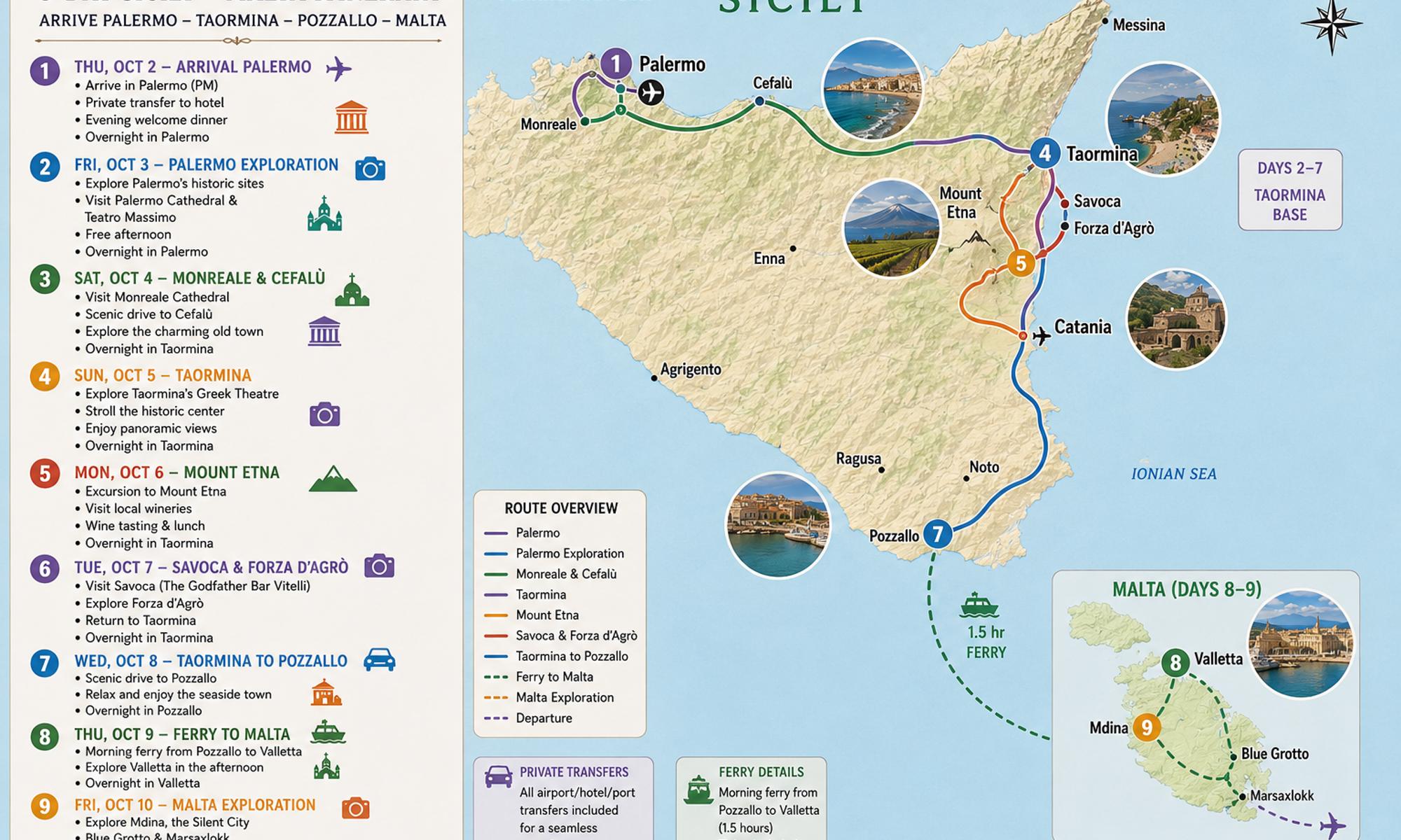 Sicily and Malta vacation showcase
